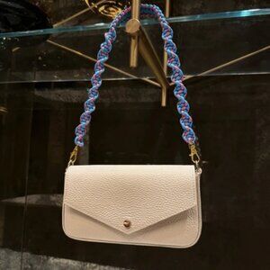 Handmade Rope Bag Strap Blue Pink